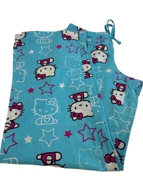 Hello Kitty Blue and Pink Star Print Pajama Bottoms
